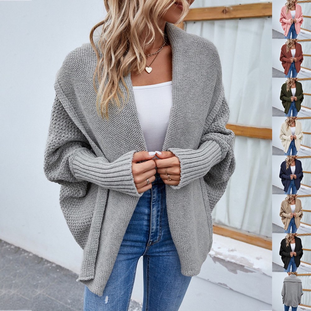 Batwing cable-knit cardigan