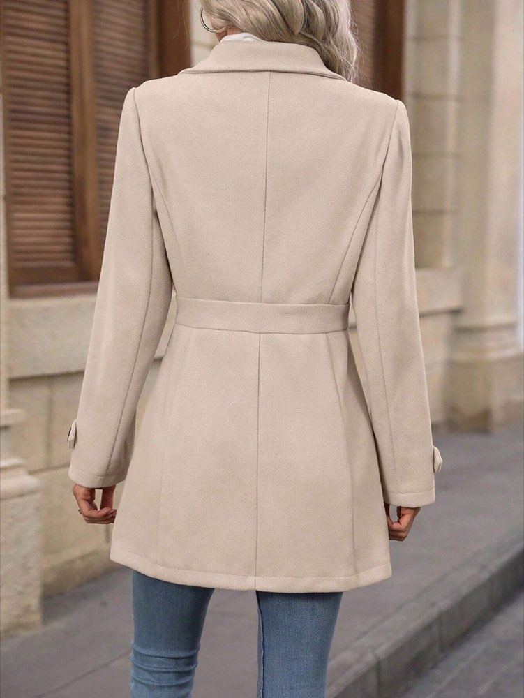 Belted wool-blend coat