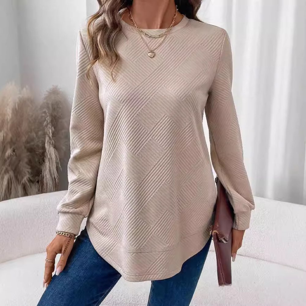 Crew neck long-sleeve top