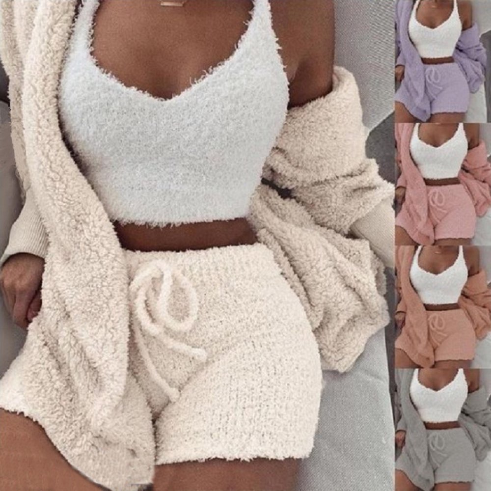 Fuzzy 3-piece lounge set