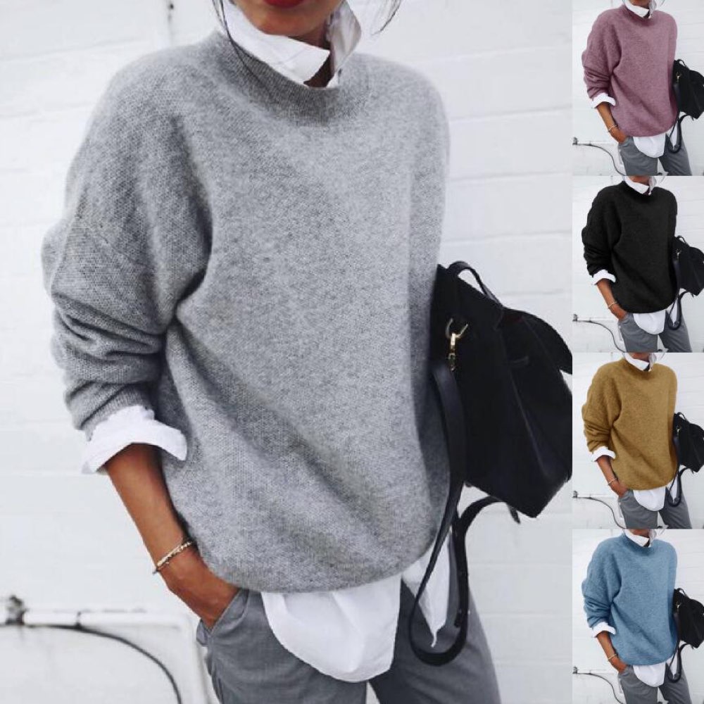 Relaxed knit pullover sweater