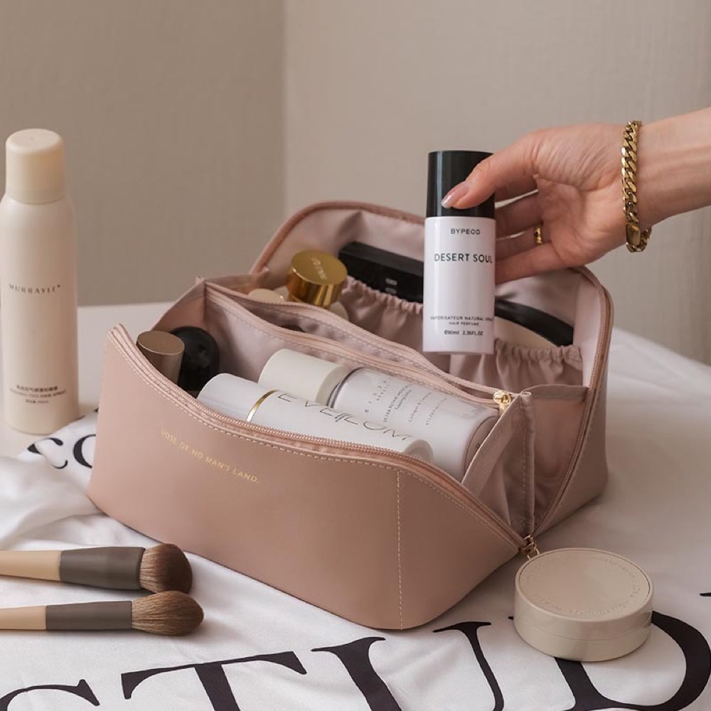 Large travel makeup bag