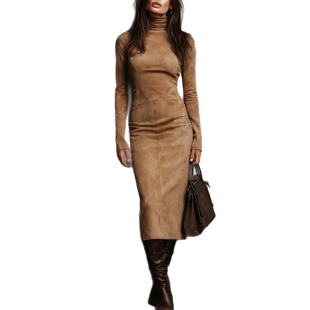 Turtleneck bodycon midi dress